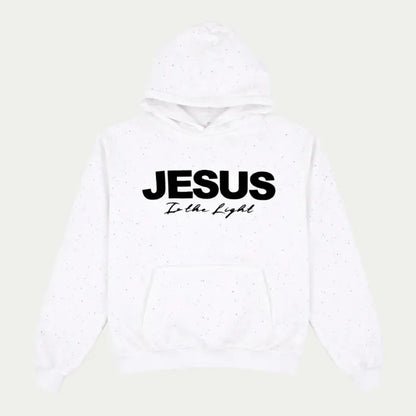 Jesus is The Light Rhinestone Hoodie